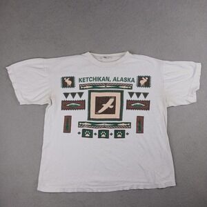 Ketchikan Alaska Caribbean Dream T-Shirt Mens M White  Graphic Souvenir Vintage